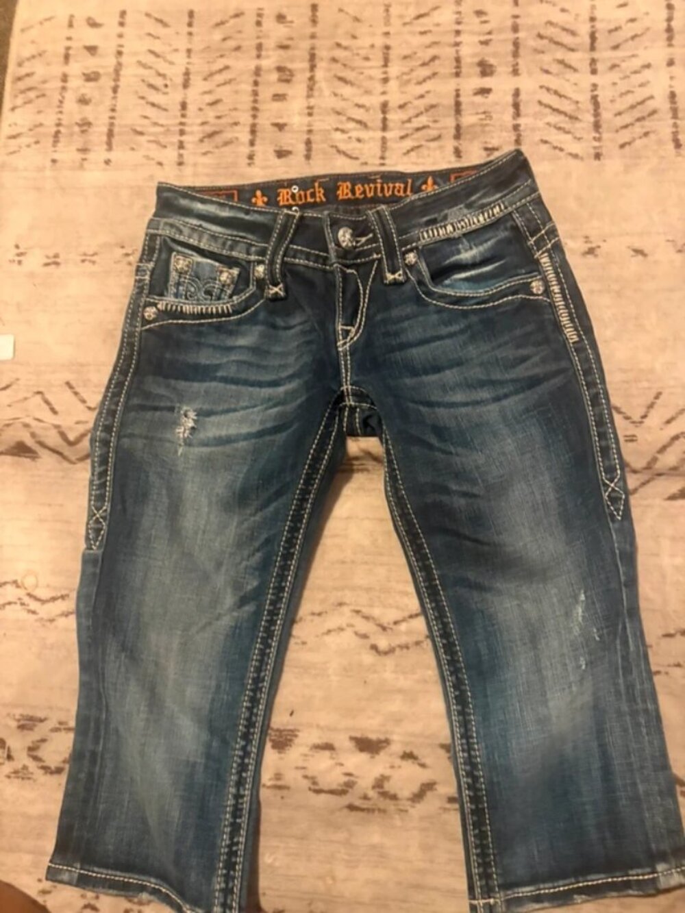 Rock Revival Christina Capri Jeans Size 25 Low Rise Cropped Y2K